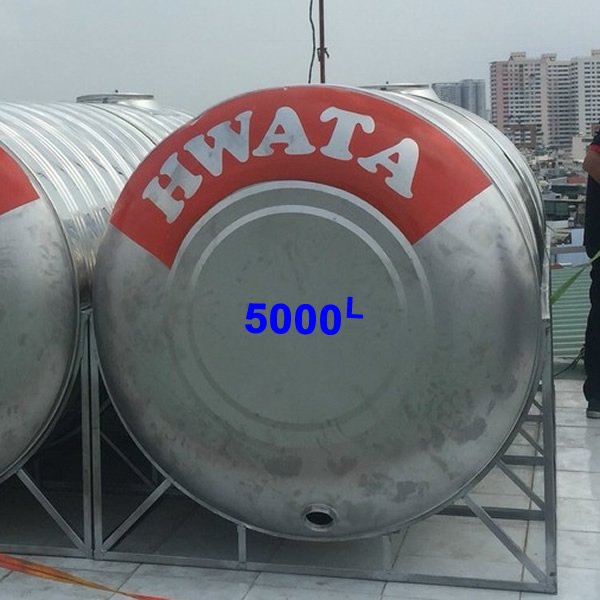 BỒN NƯỚC INOX 5000L-NGANG HWATA