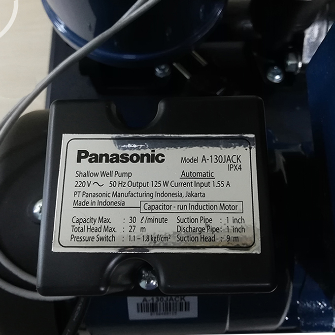 Thông số kỷ thuật Máy bơm nước Panasonic A-130JACK