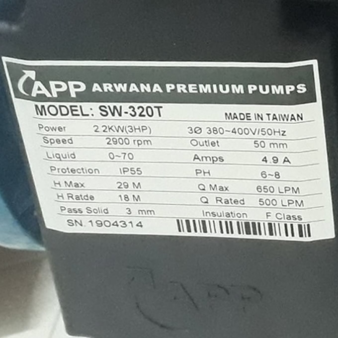 MAY BƠM NƯỚC 3HP APP SW-320T