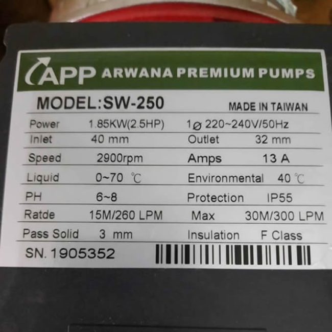 TSKT Máy bơm nước 2.5Hp APP SW 250